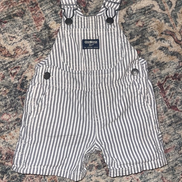 OshKosh B'gosh Other - OshKosh B'gosh Kids Overalls in Gray and White Stripes